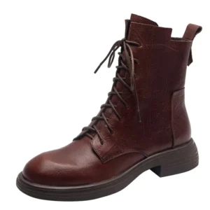 S742f7571b8ee412ba7b6d43eb9e07636t.webp Genuine leather mid heel ankle boots for women