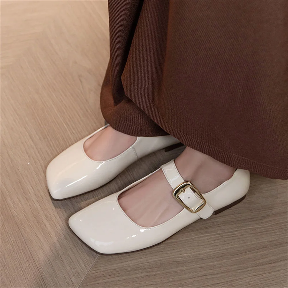 Horsehair mary janes square toe flats - Image 4