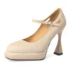 Silk ankle strap high heels party shoes