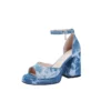 Waterproof platform buckle denim high heel sandals