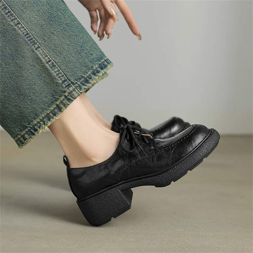 Punk high heel platform shoes in genuine leather - Image 4