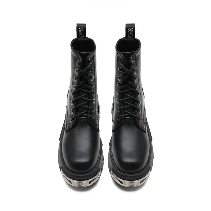 Punk lace up platform ankle boots - Image 7