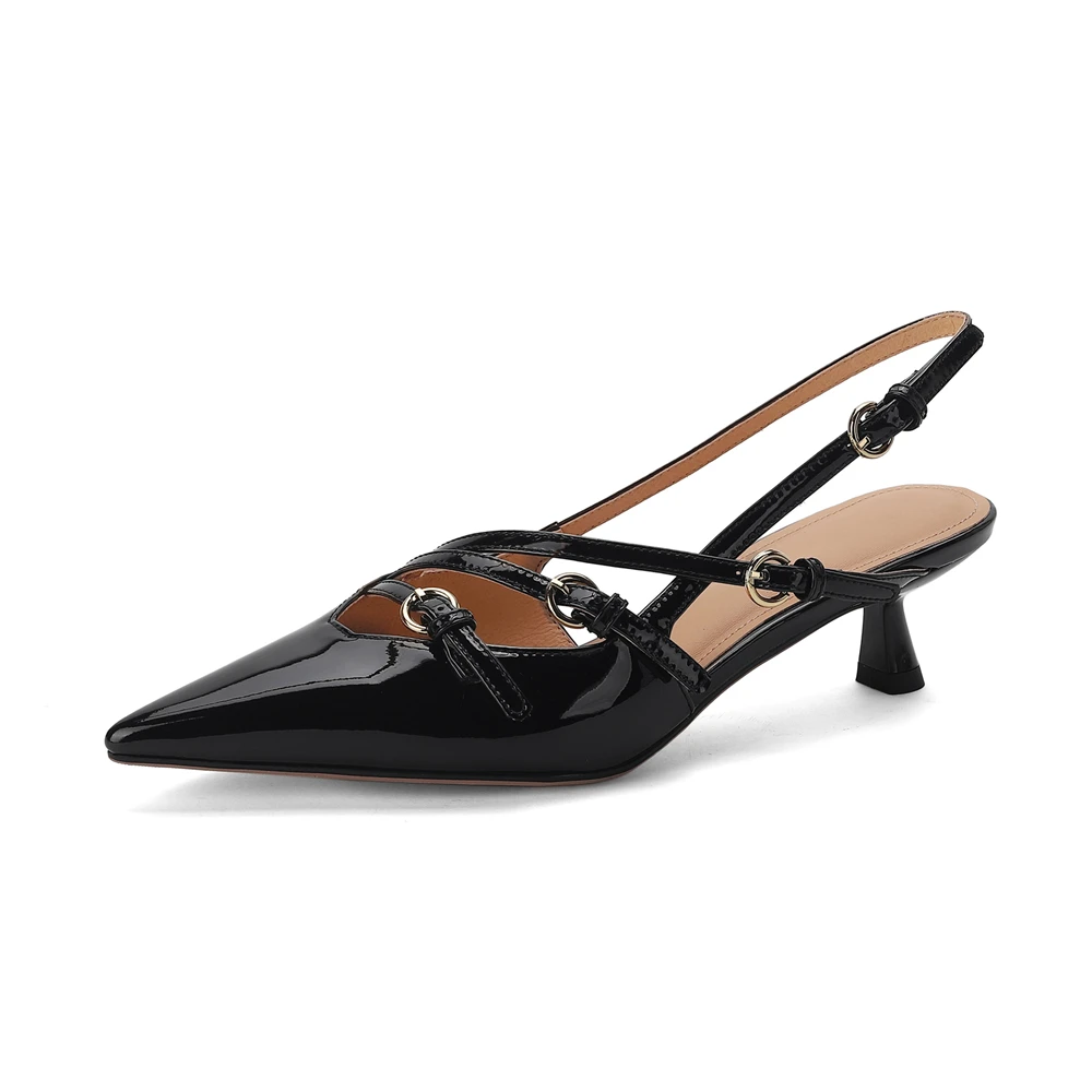 Leather high heel sandals for party and summer - Image 2