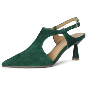 Green cutout heels
