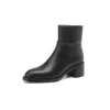 Genuine leather winter ankle boots with wool lining