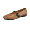 Round toe casual ballet flats with buckles