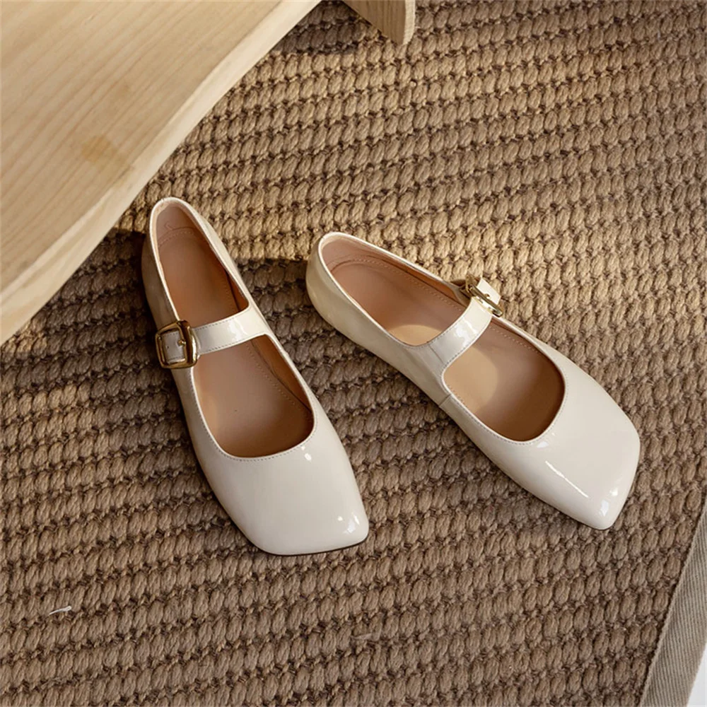 Horsehair mary janes square toe flats - Image 5