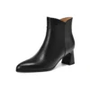 Genuine leather high heel ankle boots with zipper