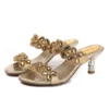 Rhinestone flower stiletto heels
