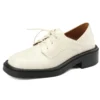 White thick sole derby shoes