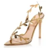 Transparent open toe pvc sandals with thin heels