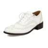 Elegant white leather derby shoes