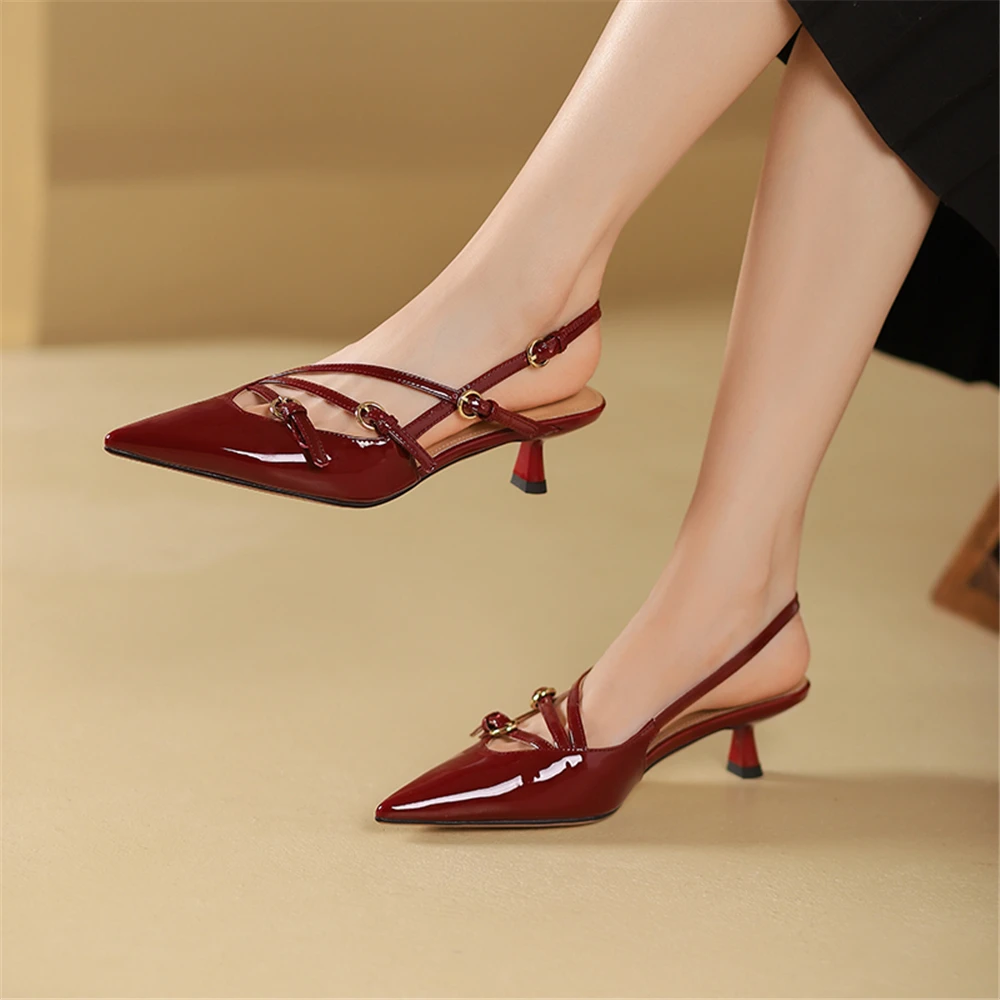 Leather high heel sandals for party and summer - Image 10