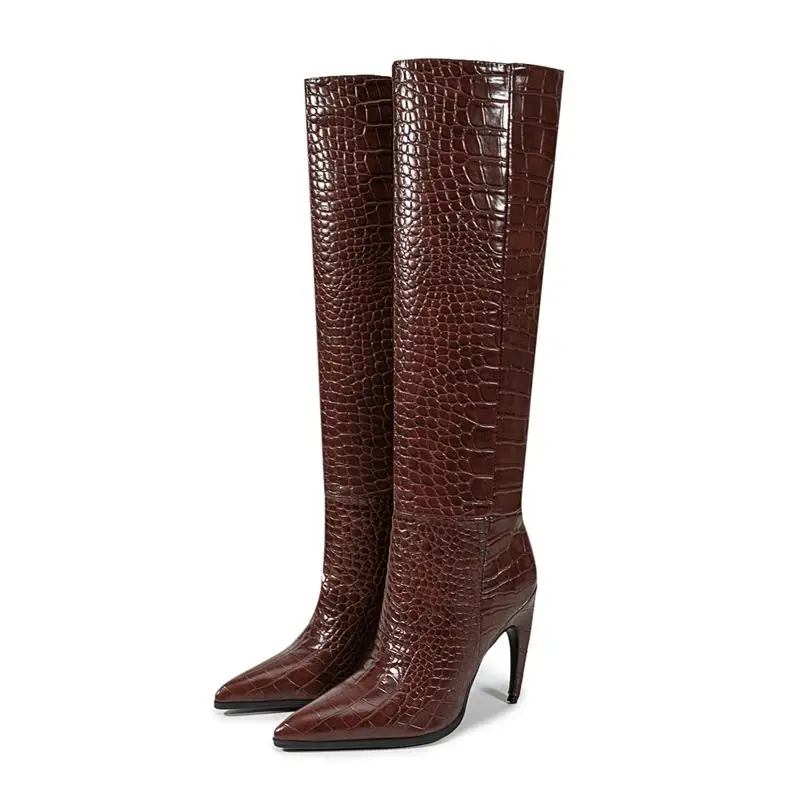 Knee high stiletto heels pointed toe boots - Image 3