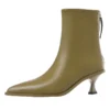 Genuine leather pointed toe ankle boots with zipper high heels