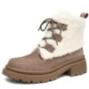 Beige fur-lined boots