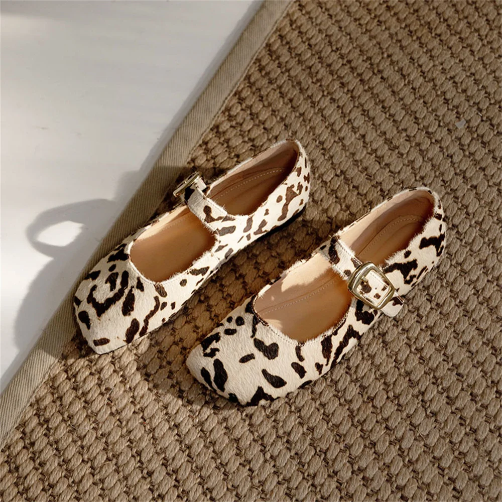 Horsehair mary janes square toe flats - Image 6