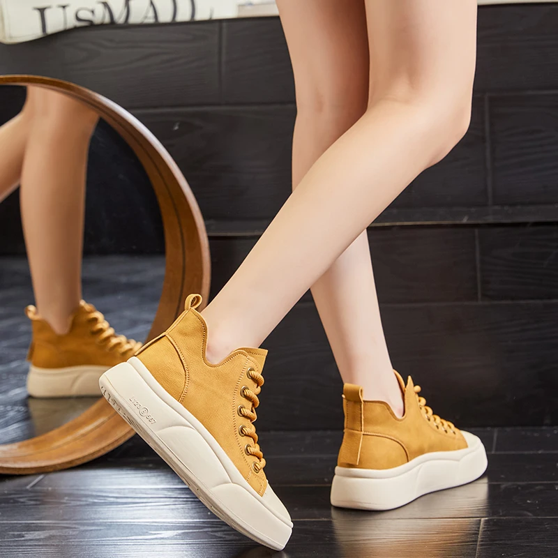 Genuine leather platform ankle boots casual retro sneakers - Image 20