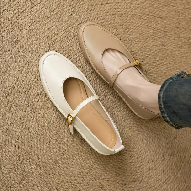 Genuine leather mary jane flats for women - Image 4