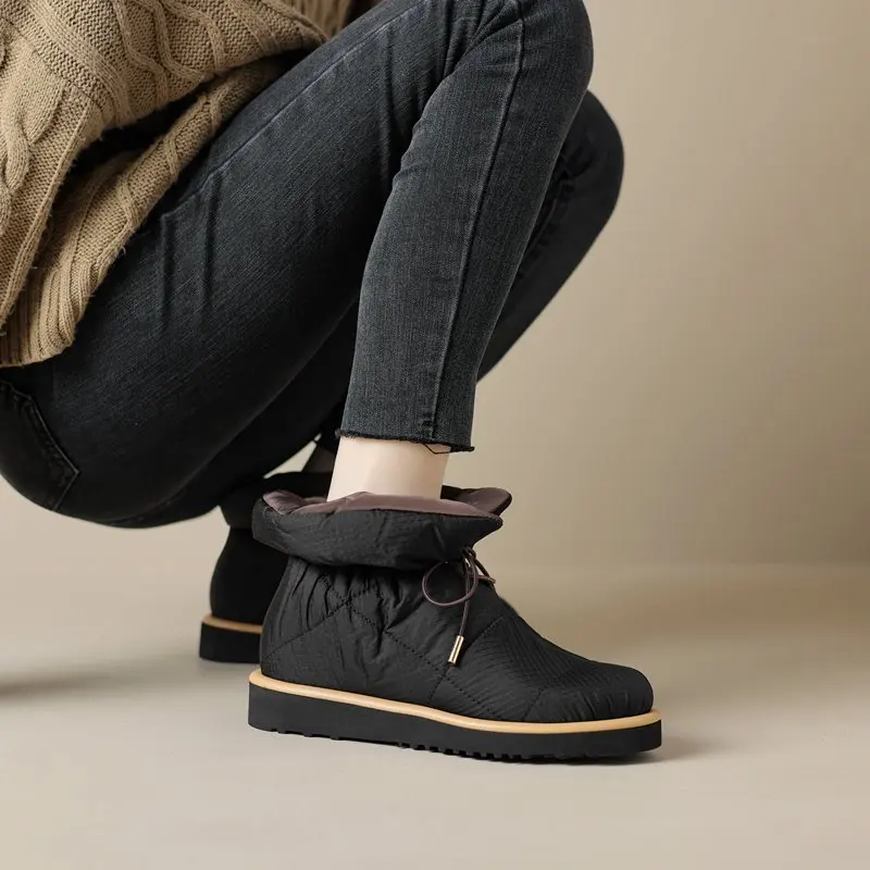 Wool insole winter snow boots with lace up design - Image 5