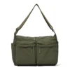 Solid color nylon travel messenger bag