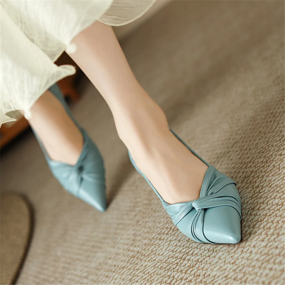 Genuine leather pointed toe office pumps - Image 8