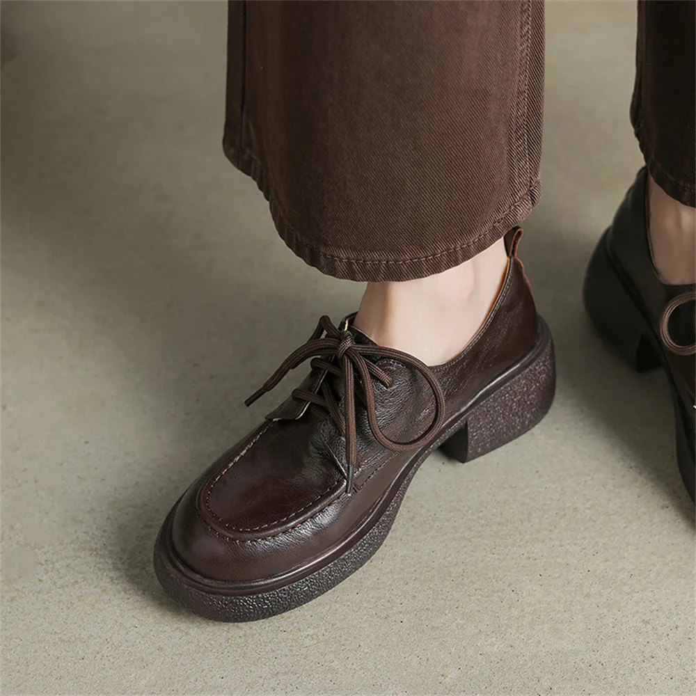 Punk high heel platform shoes in genuine leather - Image 6