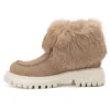 Winter snow boots with rabbit fur and thick sole