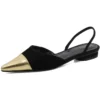 Genuine leather pointed toe low heel sandals
