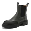 Genuine leather chelsea boots with round toe