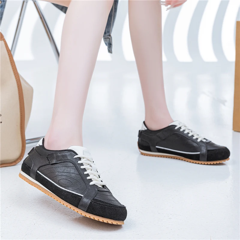 Suede leather casual sneakers for women - Image 4