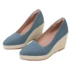 Sca107ae3aa574fc0b797e512f403a077F.webp Blue canvas wedge espadrilles pointed toe slip-on pumps