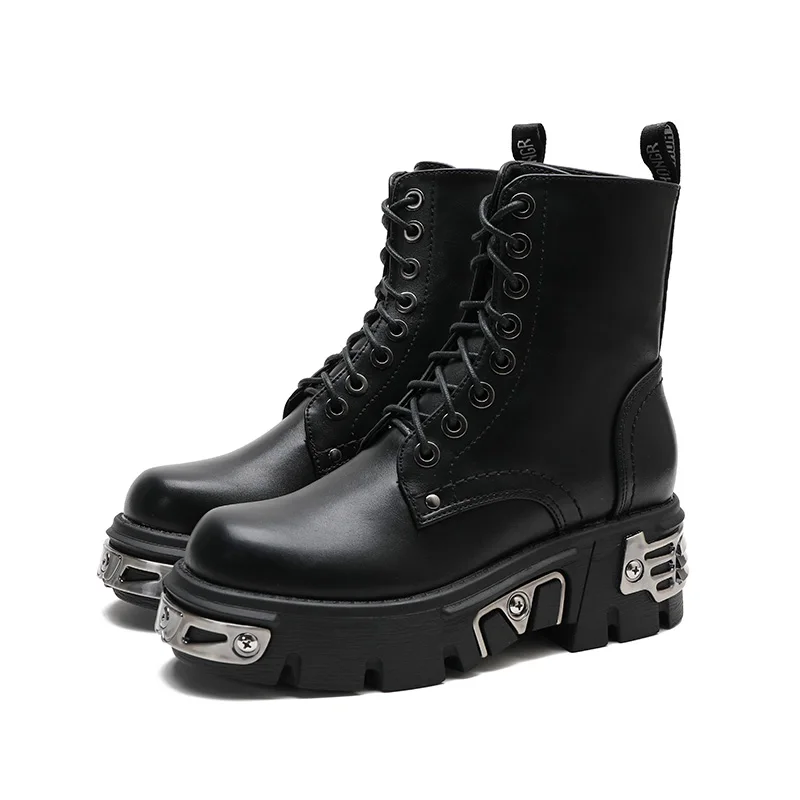 Punk lace up platform ankle boots - Image 5