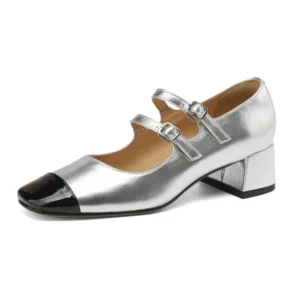 Scce830a046cf4dda902a9ab27803cfa18.webp Mixed color thick heel square toe mary jane pumps