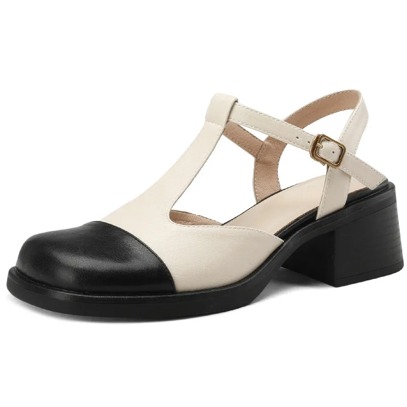 Two-tone heeled mary janes - Image 3