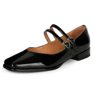 Black double strap shoes