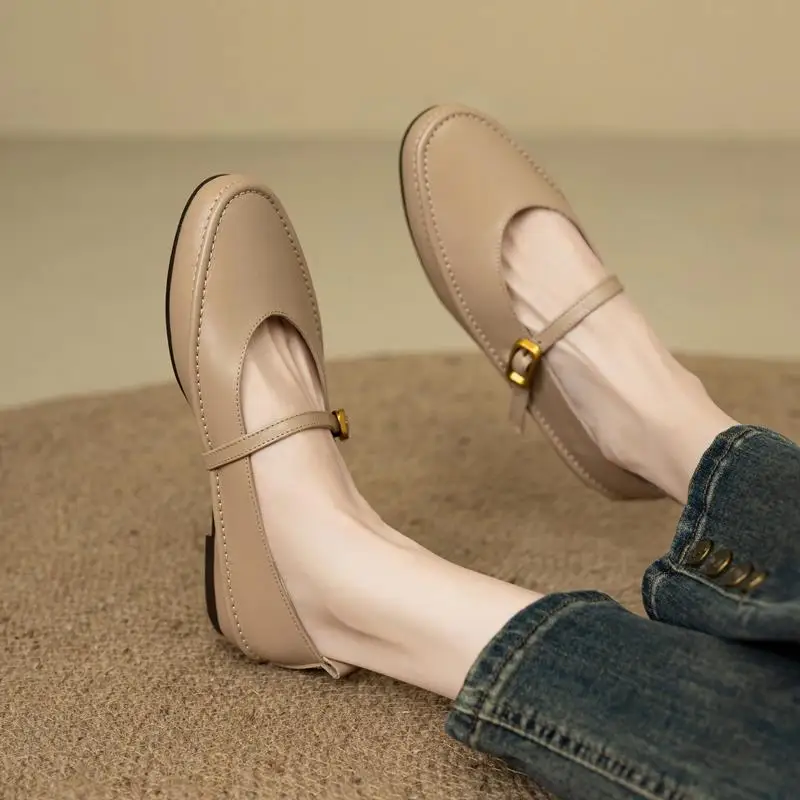 Genuine leather mary jane flats for women - Image 5