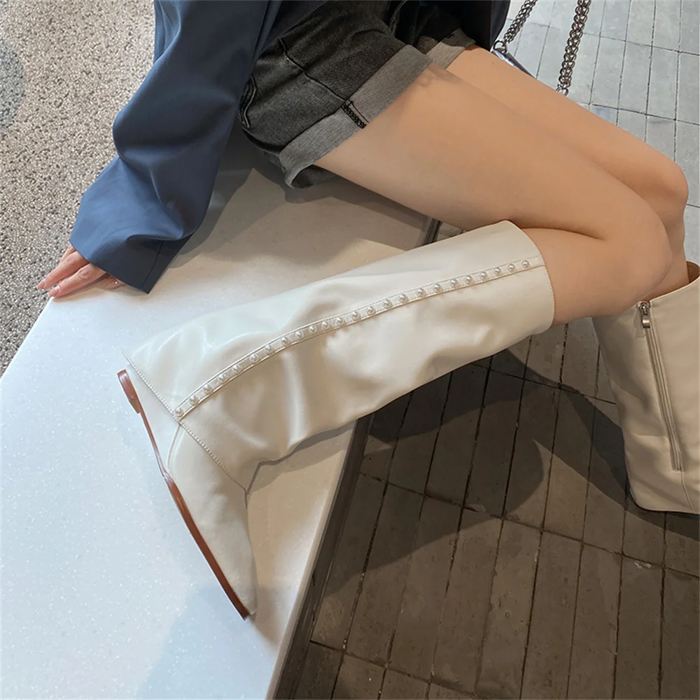 Genuine leather knee high boots for parties and weddings - Image 3