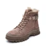 Winter ankle boots with plush lining and non-slip sole