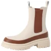 Mixed colors genuine leather chelsea boots slip-on ankle boots