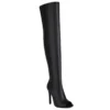 Peep toe over the knee high boots with heels