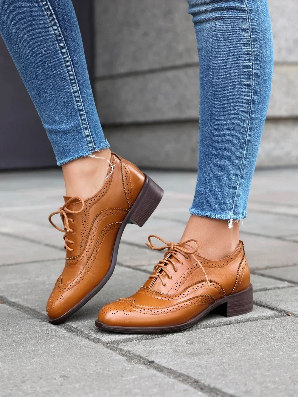 Brown classic leather derby shoes - Image 4