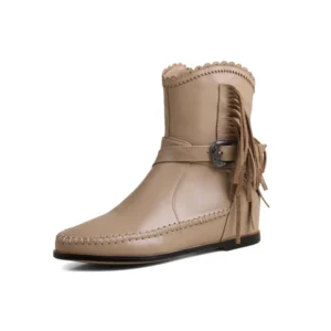 Sd3c233fb1af343fab9b4dbafbc4a148fV.webp Leather motorcycle boots with metal buckle and tassel