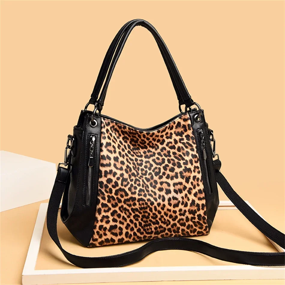 Leopard print shoulder tote bag - Image 2