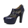 Breathable mesh high heels with buckles and platform