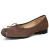 Brown ballet flats with bow