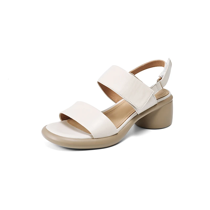 Genuine leather thick heels casual sandals - Image 8