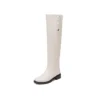 Knee high thick heeled warm boots