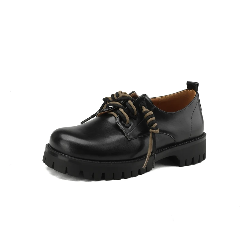 Round toe thick sole lace-up oxford casual shoes - Image 2