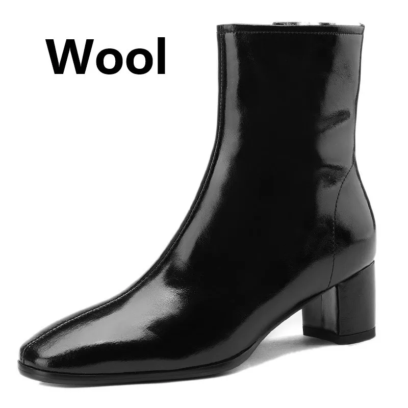 Brown patent leather ankle boots - Image 3